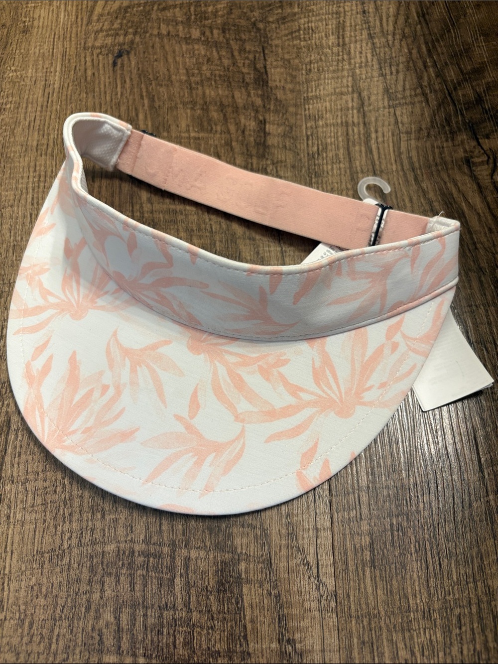 NEW Puma White Graphic Tour Sport Visor Light Pink Floral Tropical Athletic SPF